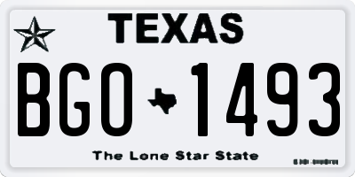 TX license plate BGO1493