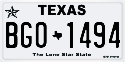 TX license plate BGO1494