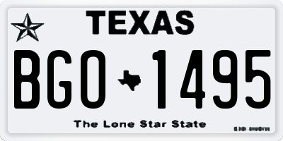 TX license plate BGO1495