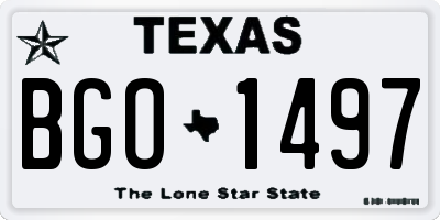 TX license plate BGO1497