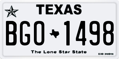 TX license plate BGO1498