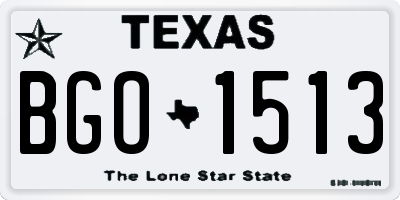 TX license plate BGO1513