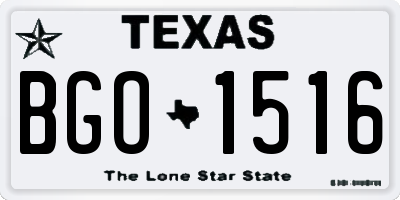 TX license plate BGO1516