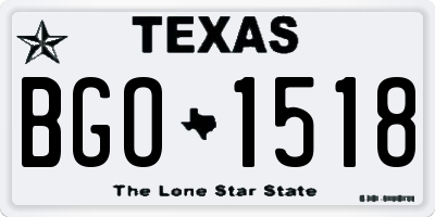 TX license plate BGO1518