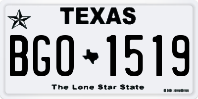 TX license plate BGO1519