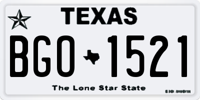 TX license plate BGO1521