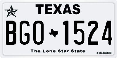 TX license plate BGO1524