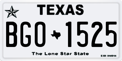 TX license plate BGO1525
