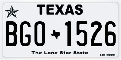 TX license plate BGO1526