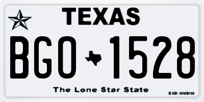 TX license plate BGO1528