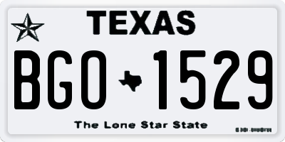 TX license plate BGO1529