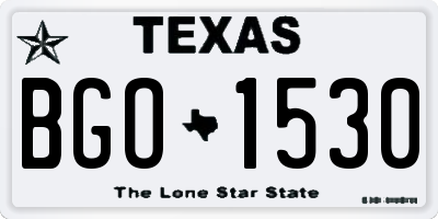 TX license plate BGO1530