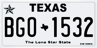 TX license plate BGO1532