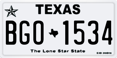 TX license plate BGO1534