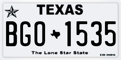 TX license plate BGO1535