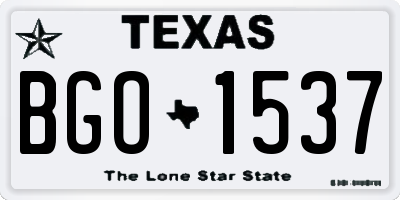TX license plate BGO1537