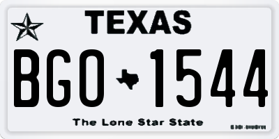 TX license plate BGO1544