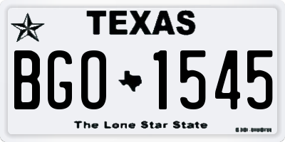 TX license plate BGO1545
