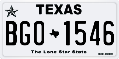TX license plate BGO1546
