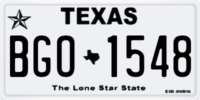 TX license plate BGO1548