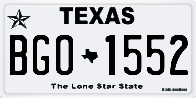 TX license plate BGO1552