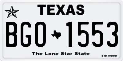 TX license plate BGO1553