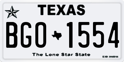 TX license plate BGO1554