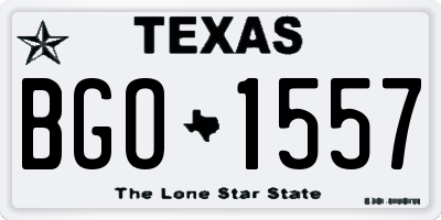 TX license plate BGO1557