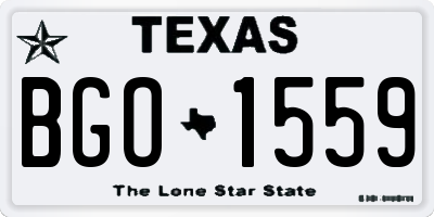 TX license plate BGO1559