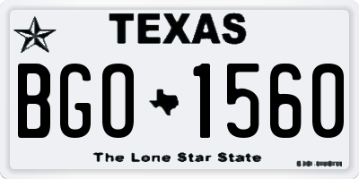 TX license plate BGO1560