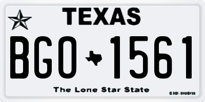 TX license plate BGO1561