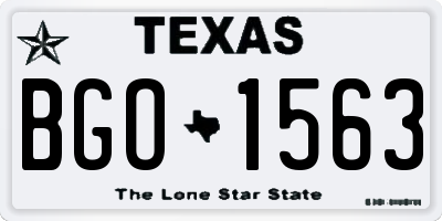 TX license plate BGO1563