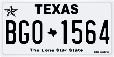 TX license plate BGO1564