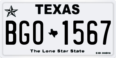 TX license plate BGO1567