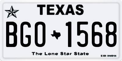 TX license plate BGO1568