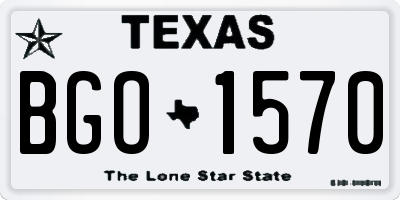 TX license plate BGO1570