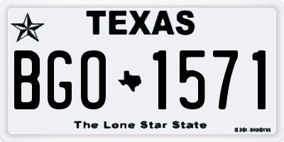TX license plate BGO1571