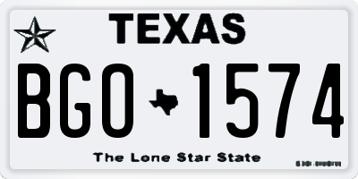 TX license plate BGO1574