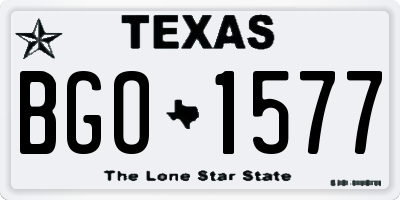 TX license plate BGO1577