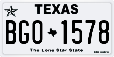TX license plate BGO1578