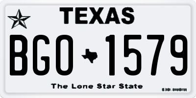 TX license plate BGO1579