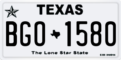 TX license plate BGO1580