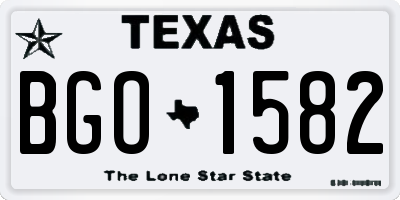 TX license plate BGO1582