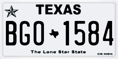 TX license plate BGO1584