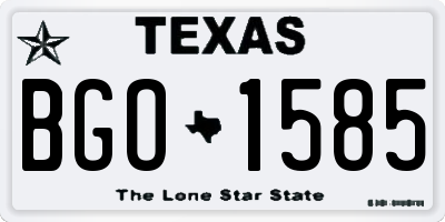 TX license plate BGO1585