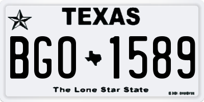 TX license plate BGO1589
