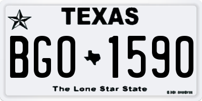 TX license plate BGO1590