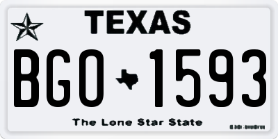 TX license plate BGO1593