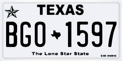 TX license plate BGO1597