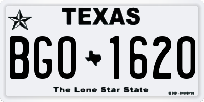 TX license plate BGO1620